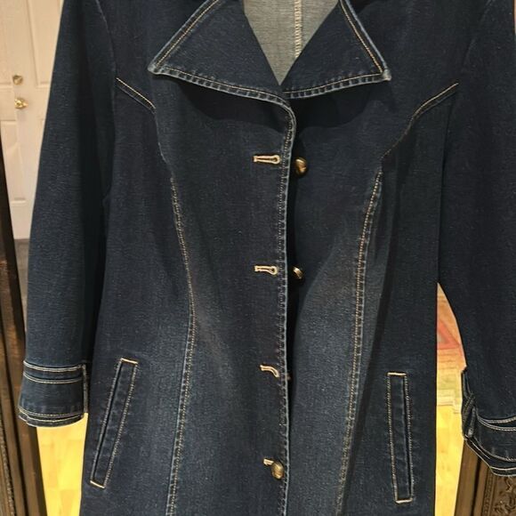 No Brand Plus size Dress 3/4 sleeve stretch denim button down belt pockets 1X - Picture 16 of 17